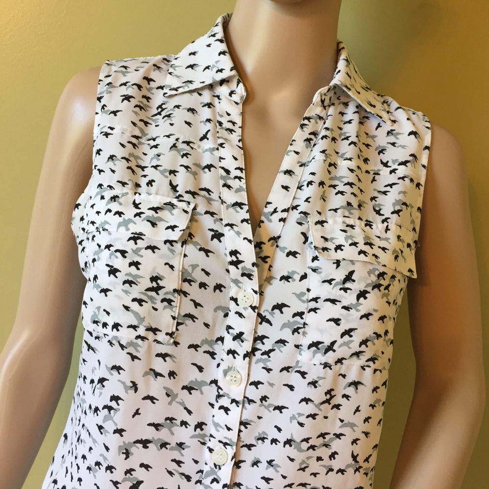 Button Front Sleeveless Blouse - Picture 3 of 4